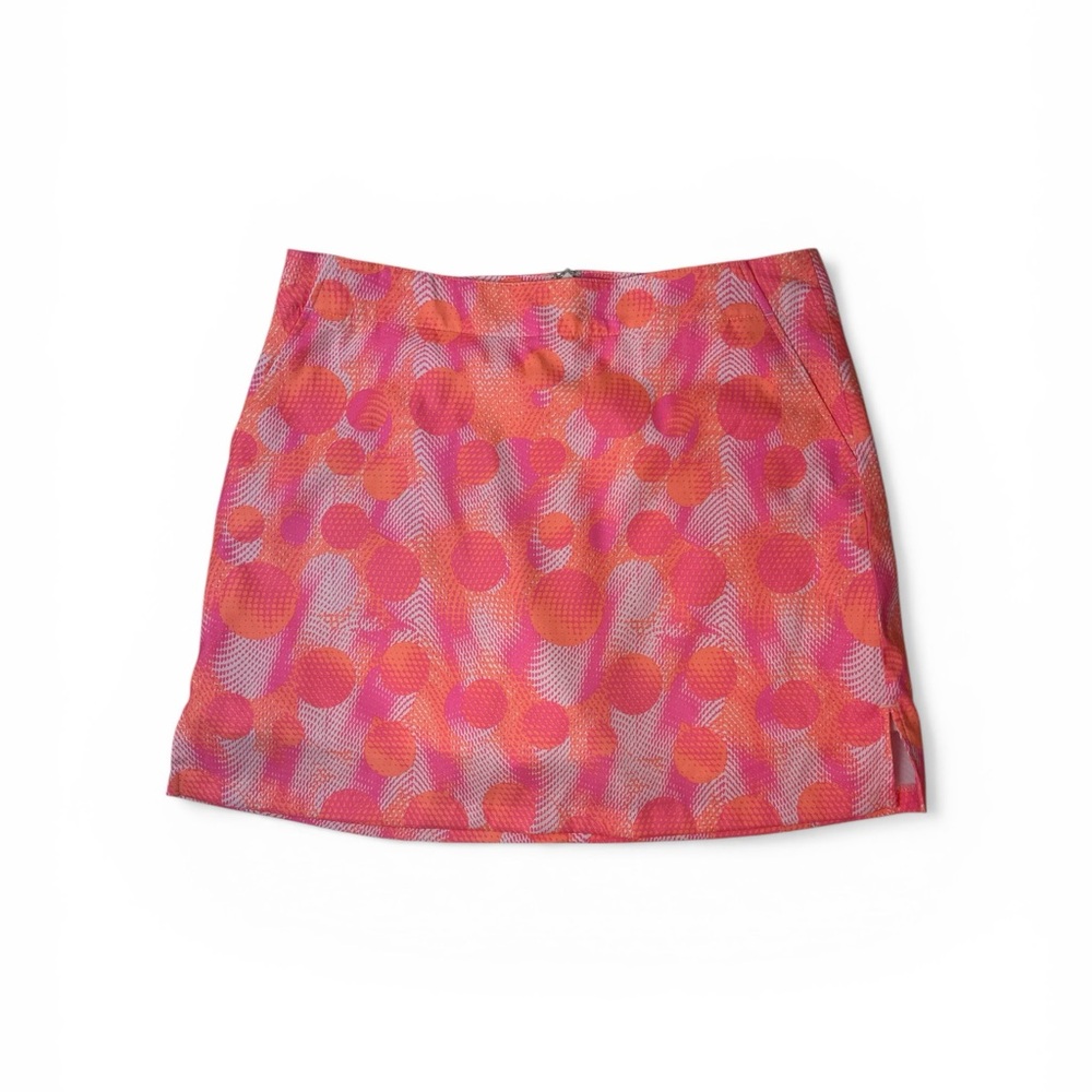 Lady Hagen Golf Skort Size 8‎ Pink Orange Polka Dot Athletic Tennis Skirt